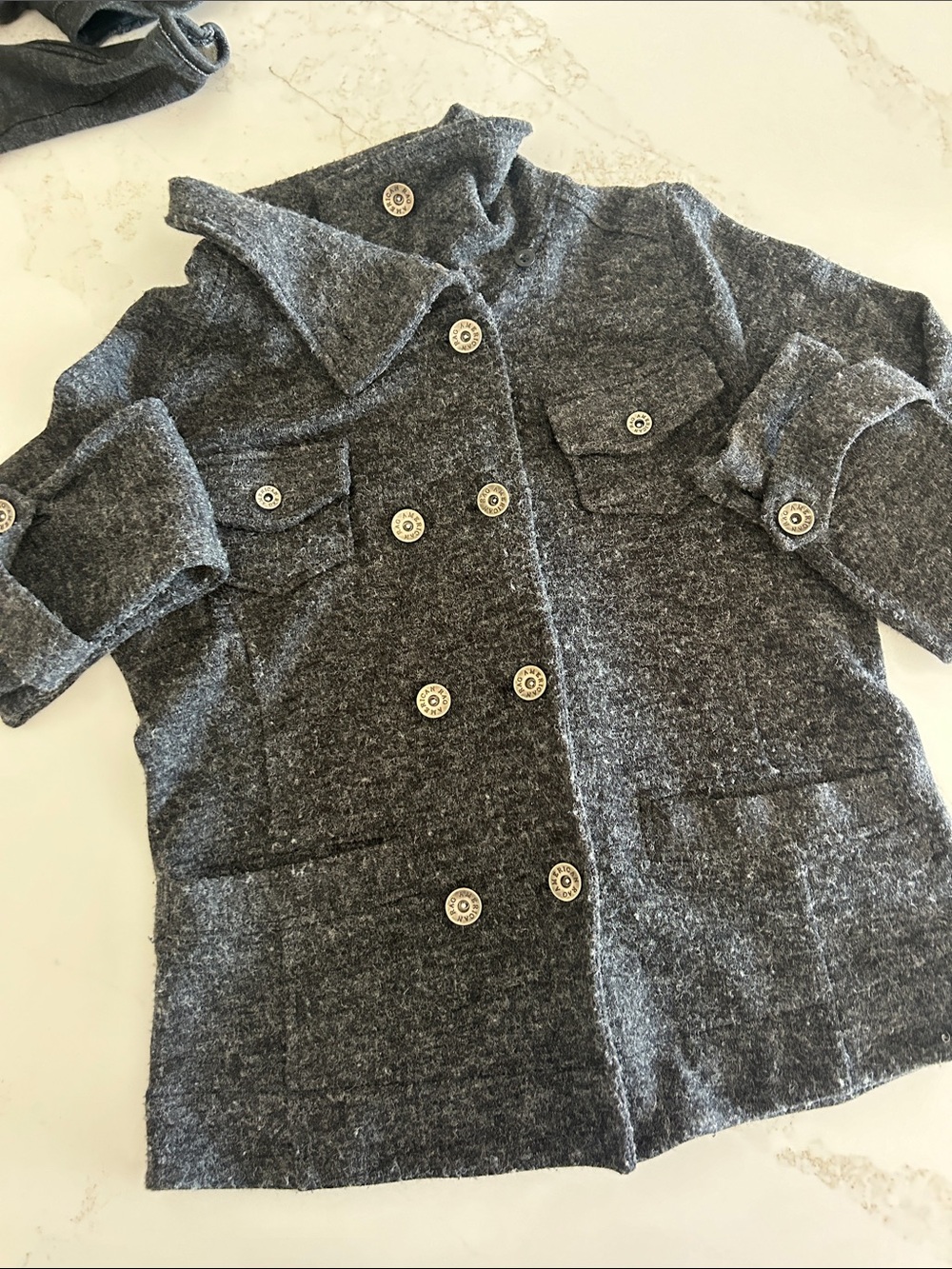 Woman’s American Rag Double-Breasted Charcoal Layering Lightweight Coat SZ Med